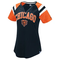 Women's Starter  Navy Chicago Bears Game On Notch Neck Raglan T-Shirt