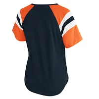 Women's Starter  Navy Chicago Bears Game On Notch Neck Raglan T-Shirt