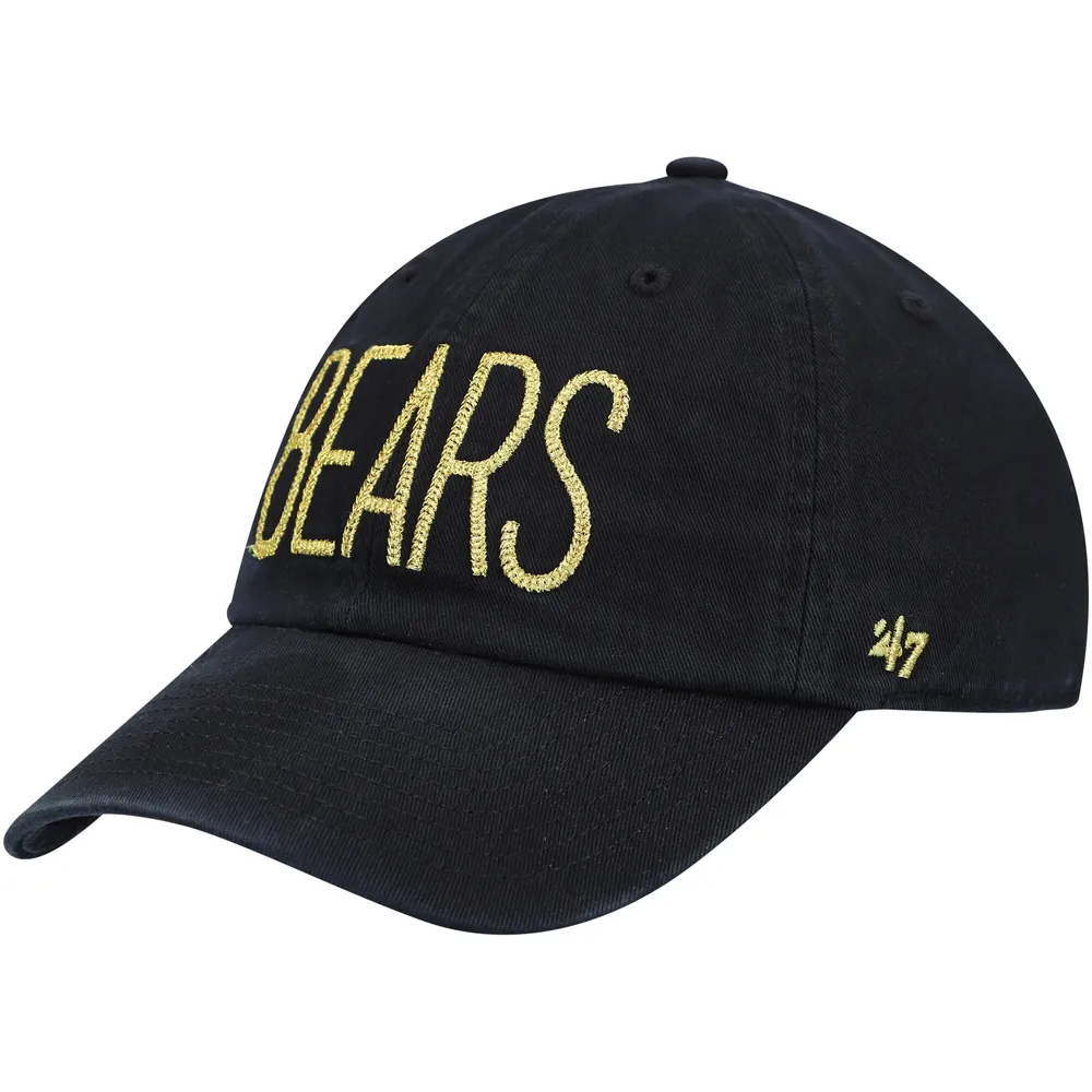 Casquette réglable '47 Black Chicago Bears Shimmer Text Clean Up pour femme