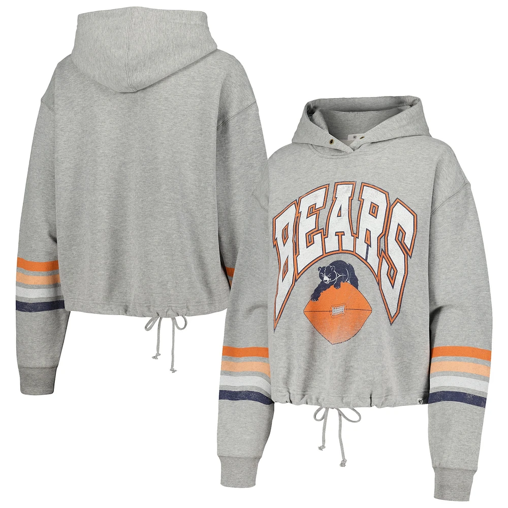 Women's '47 Heather Gray Chicago Bears Upland Bennett Pullover Hoodie