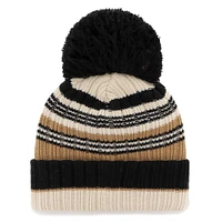 Bonnet en tricot à revers Barista '47 Natural Chicago Bears pour femmes avec pompon