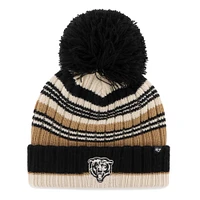 Bonnet en tricot à revers Barista '47 Natural Chicago Bears pour femmes avec pompon