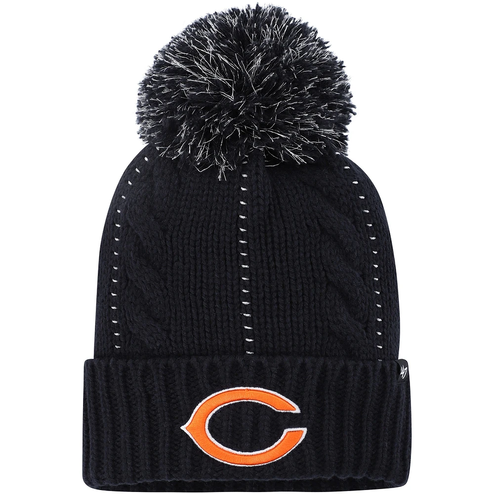 Women's '47 Navy Chicago Bears Bauble Cuffed Knit Hat with Pom