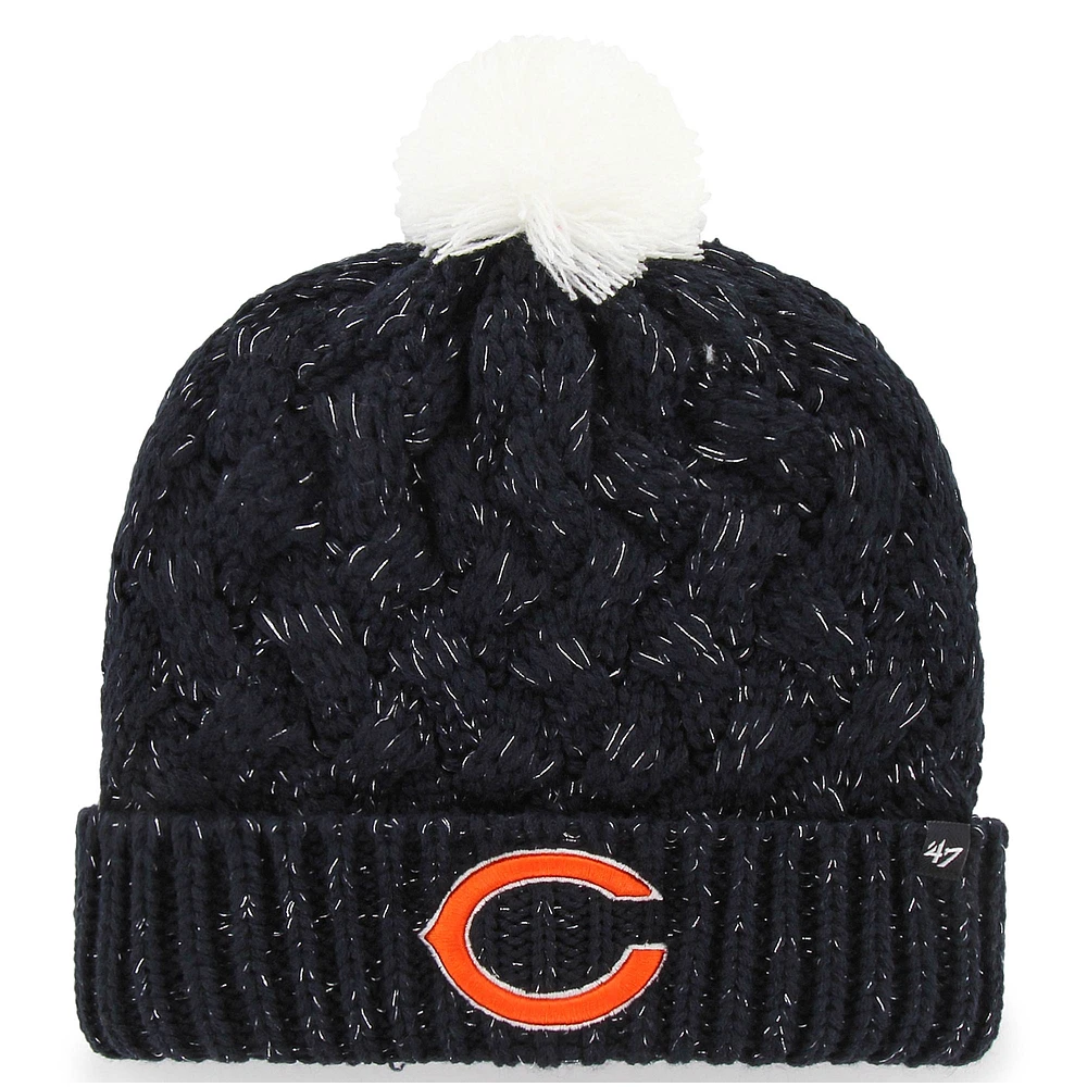 Bonnet en tricot à revers avec logo Fiona des Chicago Bears '47 pour femme, bleu marine