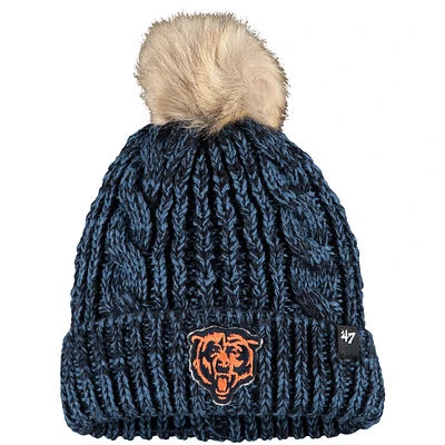 Bonnet en tricot à revers et pompon Meeko Chicago Bears '47 pour femme bleu marine