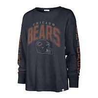 Women's '47 Navy Chicago Bears Tom Cat Lightweight Long Sleeve T-Shirt