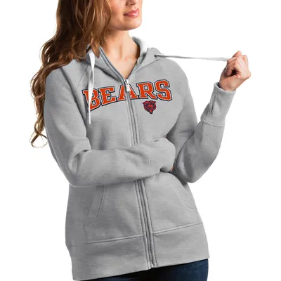 Chicago Bears Antigua Women's Bear Head Victory Full-Zip Hoodie - Navy