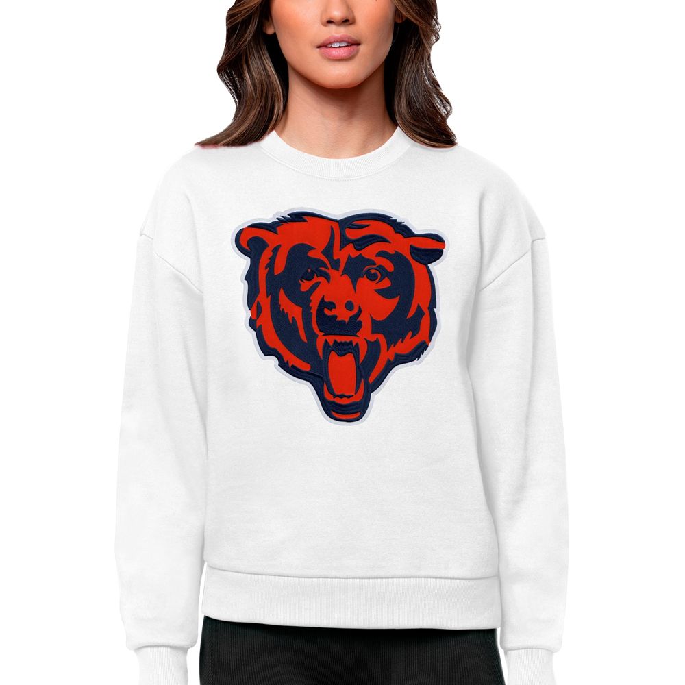 Men's Antigua Orange Chicago Bears Victory Pullover Hoodie Size: Extra Large