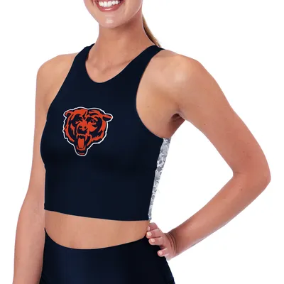 Chicago Bears Certo Women's Logo High Neck Midi Bra - Navy