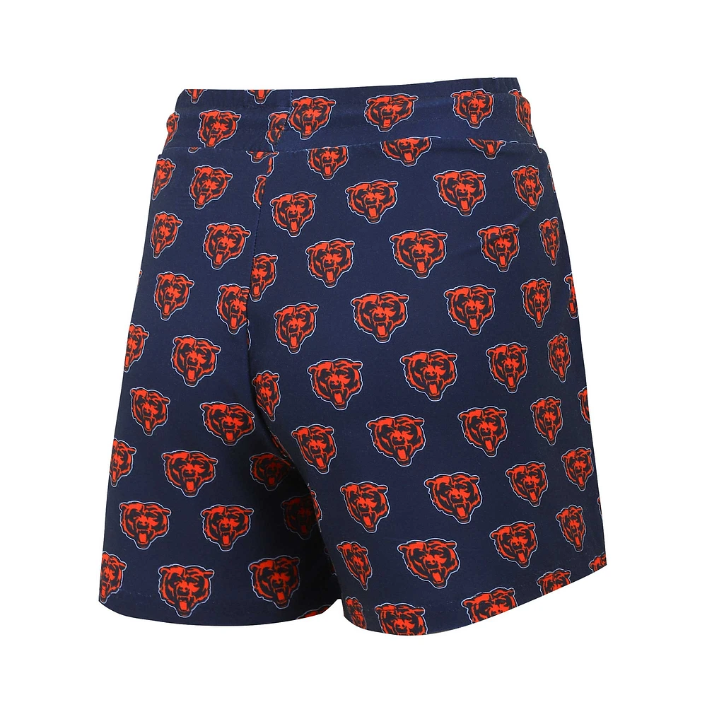 Ensemble de nuit Concepts Sport Chicago Bears Gauge pour femmes, débardeur court et short à imprimé intégral