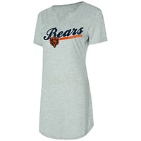 Women's Concepts Sport Gray Chicago Bears Petition Knit Notch Neck Nightshirt