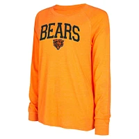 Women's Concepts Sport Navy/Orange Chicago Bears Raglan Long Sleeve T-Shirt & Shorts Lounge Set