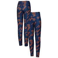 Women's Concepts Sport Navy Chicago Bears Breakthrough Allover Print Knit Sleep Leggings