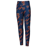 Women's Concepts Sport Navy Chicago Bears Breakthrough Allover Print Knit Sleep Leggings