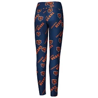 Women's Concepts Sport Navy Chicago Bears Breakthrough Allover Print Knit Sleep Leggings