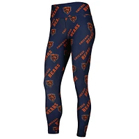 Women's Concepts Sport Navy Chicago Bears Breakthrough Allover Print Lounge Leggings