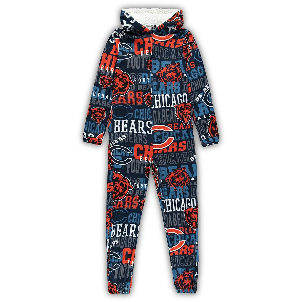 Combinaison à fermeture éclair intégrale Chicago Bears Ensemble en micropolaire Union Concepts Sport pour femme