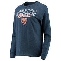 Women's Concepts Sport Navy Chicago Bears Meter Knit Long Sleeve Raglan Top & Shorts Sleep Set