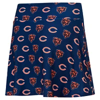 Women's Concepts Sport Navy Chicago Bears Record Allover Print Knit Sleep Skort