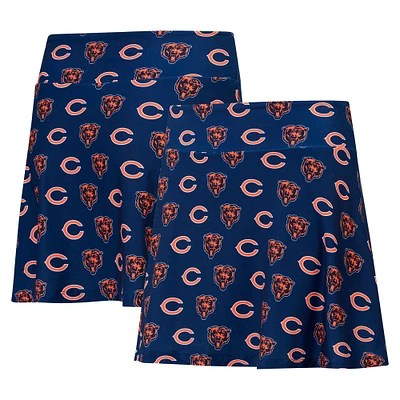 Jupe-short de nuit en tricot à imprimé intégral Chicago Bears Record Navy Concepts Sport pour femme