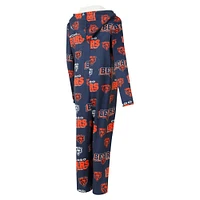 Women's Concepts Sport Navy Chicago Bears  Roadway Allover Print Microfleece Full-Zip Union Suit