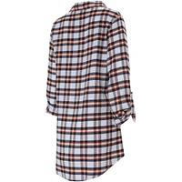 Women's Concepts Sport Navy Chicago Bears Sienna Plaid Full-Button Long Sleeve Nightshirt