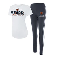 Ensemble haut à manches courtes et leggings Concepts Sport blanc/anthracite des Chicago Bears Sonata pour femme