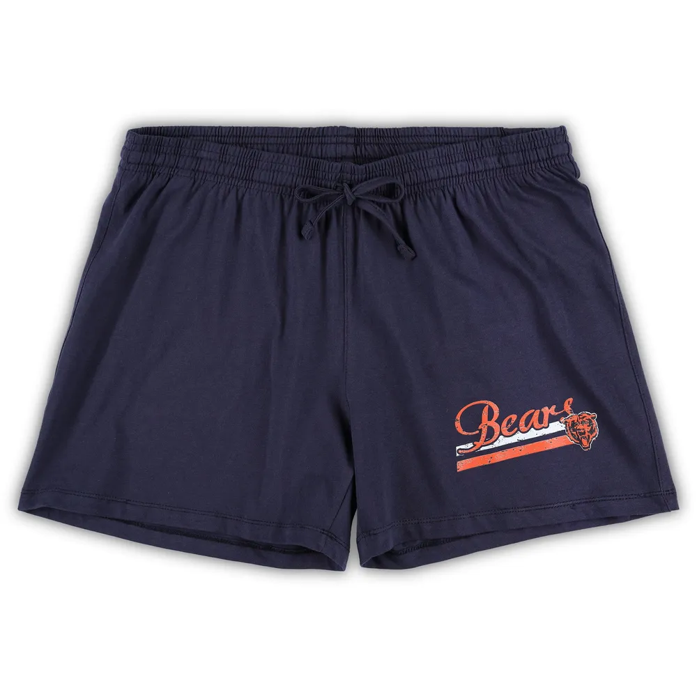 Women's Concepts Sport White/Navy Chicago Bears Plus Downfield T-Shirt & Shorts Sleep Set