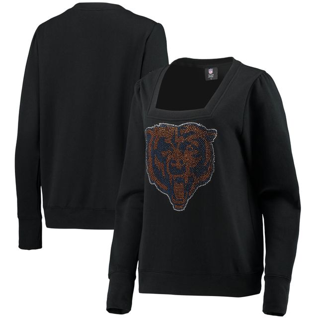 Cuce Black Chicago Bears Winners Sweat-shirt à encolure carrée pour femme