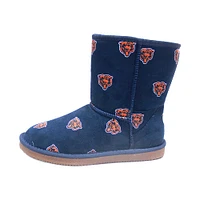 Bottes Cuce bleu marine Chicago Bears avec logo intégral pour femmes