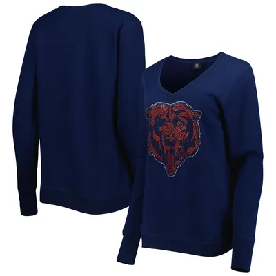 Chicago Bears Cuce Women's Deep V-Neck Pullover Sweatshirt - Navy