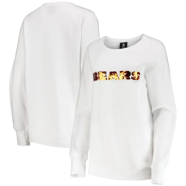 Women's Chicago Bears The Wild Collective Heather Gray Vintage V-Neck  Pullover Sweatshirt