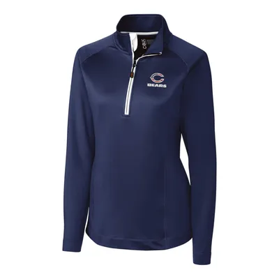 Chicago Bears Cutter & Buck Women's Americana Jackson Half-Zip Overknit Pullover Jacket - Navy