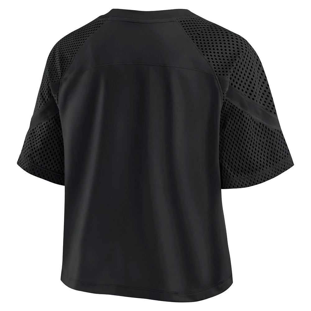 Women's Fanatics Black Chicago Bears Oversized Cornerback Blitz Raglan V-Neck T-Shirt