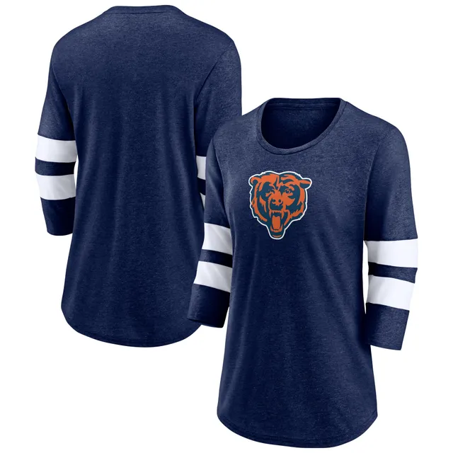 Women's Chicago Bears Fanatics Branded Navy Primary Logo Long Sleeve V-Neck  T-Shirt