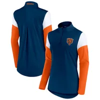 Men's Fanatics Branded Navy/Orange Chicago Bears Block Party Quarter-Zip  Jacket