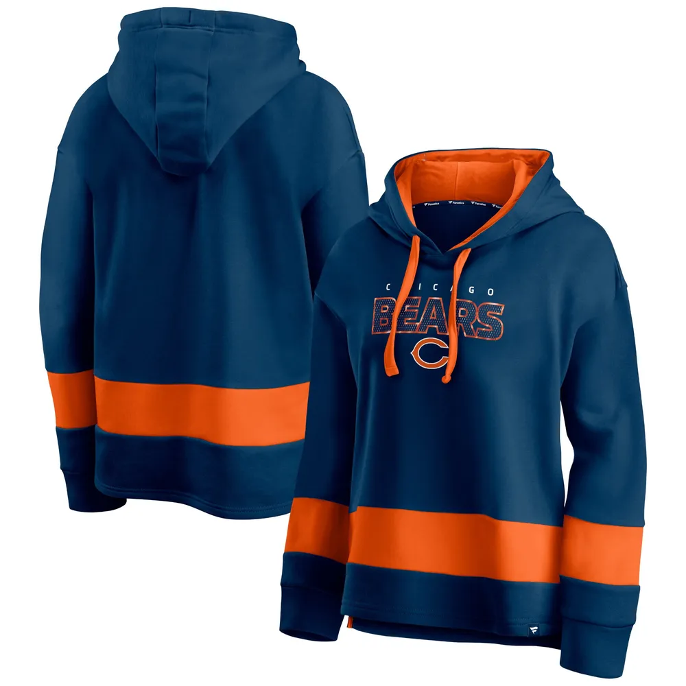 Chicago Bears Fanatics Branded Women's Colors of Pride Colorblock Pullover Hoodie - Navy/Orange