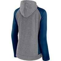 Women's Fanatics  Heather Gray/College Navy Chicago Bears Blind Side Lightweight Full-Zip Hoodie