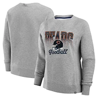 Women's Fanatics Heather Gray Chicago Bears Hit Hard Fleece Pullover Sweatshirt