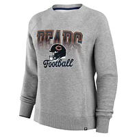 Women's Fanatics Heather Gray Chicago Bears Hit Hard Fleece Pullover Sweatshirt