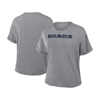 T-shirt tri-blend gris chiné Fanatics pour femme des Chicago Bears