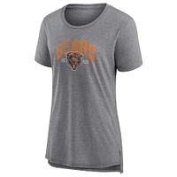 Women's Fanatics Heathered Gray Chicago Bears Drop Back Modern T-Shirt