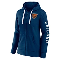 Women's Fanatics Navy Chicago Bears City Ties Full-Zip Hoodie