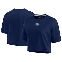 Women's Fanatics Navy Chicago Bears Elements Super Soft Boxy Cropped T-Shirt