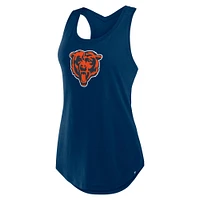 Women's Fanatics Navy Chicago Bears Iron Fan Tank Top