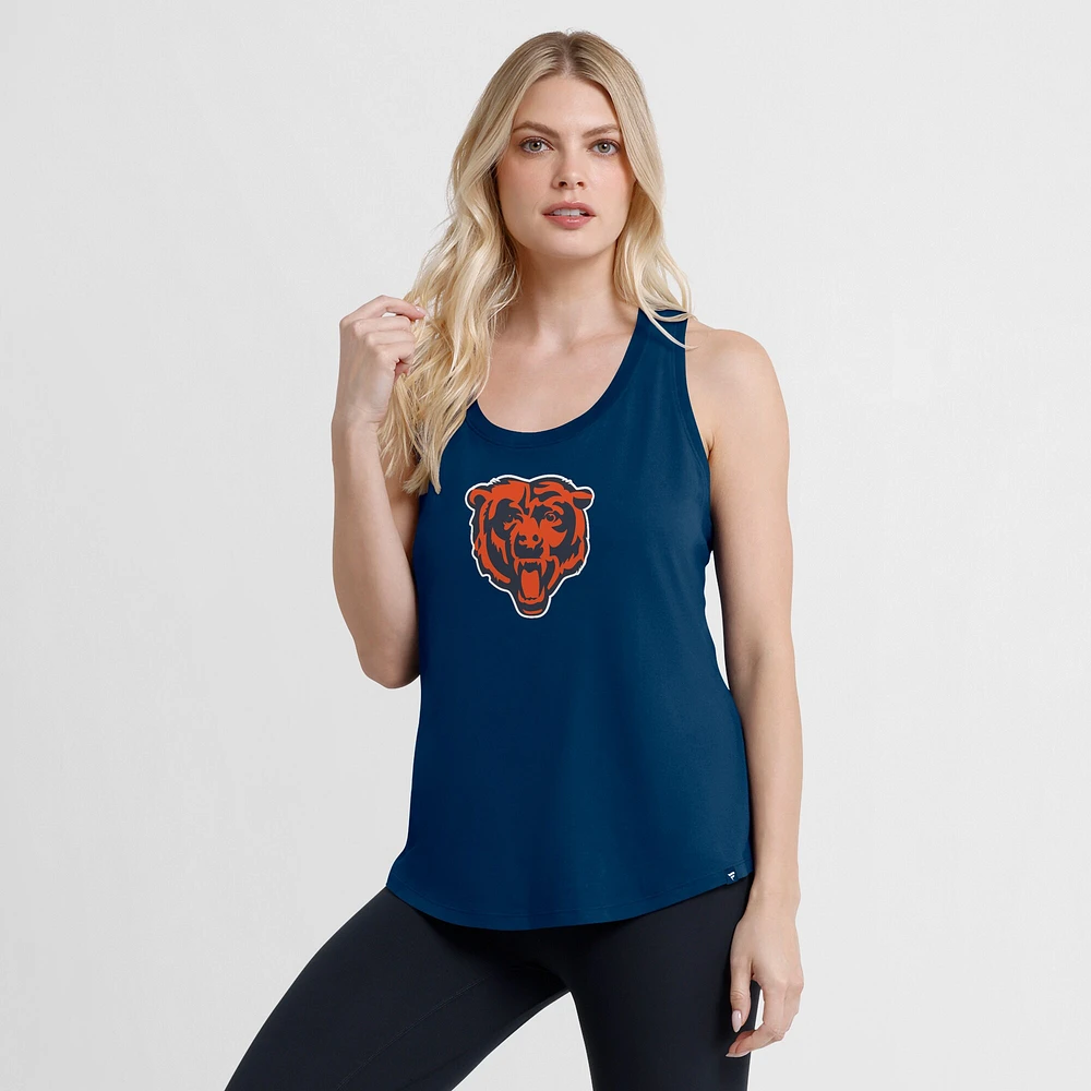 Women's Fanatics Navy Chicago Bears Iron Fan Tank Top