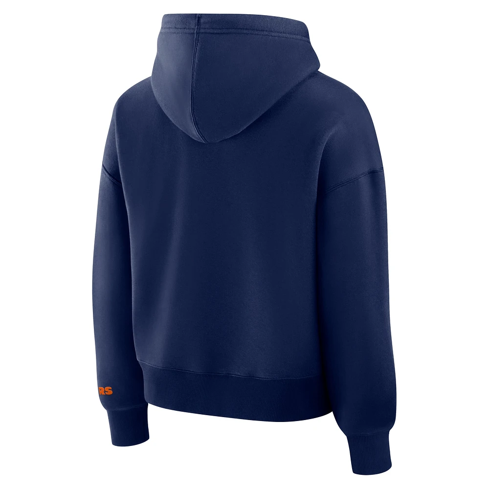 Women's Fanatics Navy Chicago Bears Legacy Fleece Pullover Hoodie