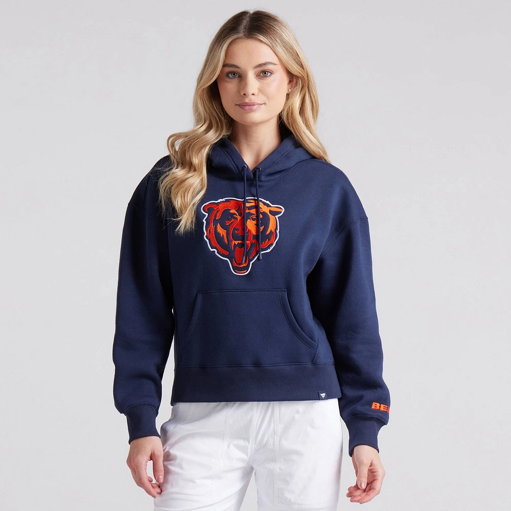 Women's Fanatics Navy Chicago Bears Legacy Fleece Pullover Hoodie