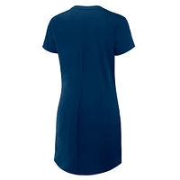 Robe t-shirt drapée froncée Fanatics bleu marine pour femme des Chicago Bears