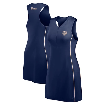 Robe athlétique à demi-zip Fanatics pour femmes, bleu marine, Chicago Bears Studio Boost